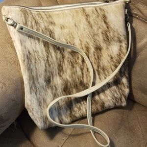 Primecut crossbody brindle cowhide hobo bag